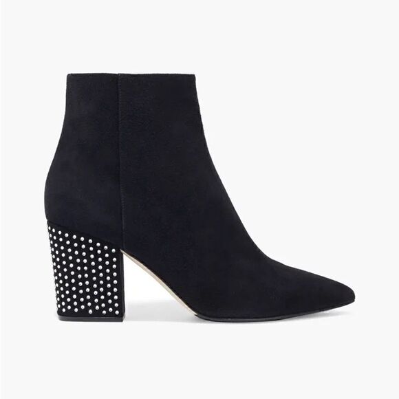 Sergio Rossi 75 Crystal Embellished Black Suede Ankle Boot. Size 38/8. - Picture 3 of 10